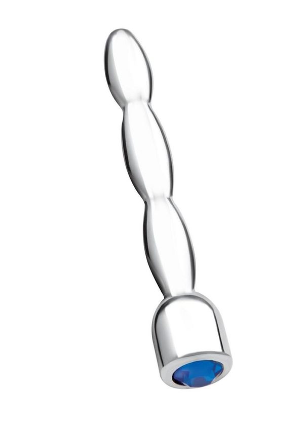 Blue Line Bling Bling Wavy Penis Plug 2in - Stainless Steel