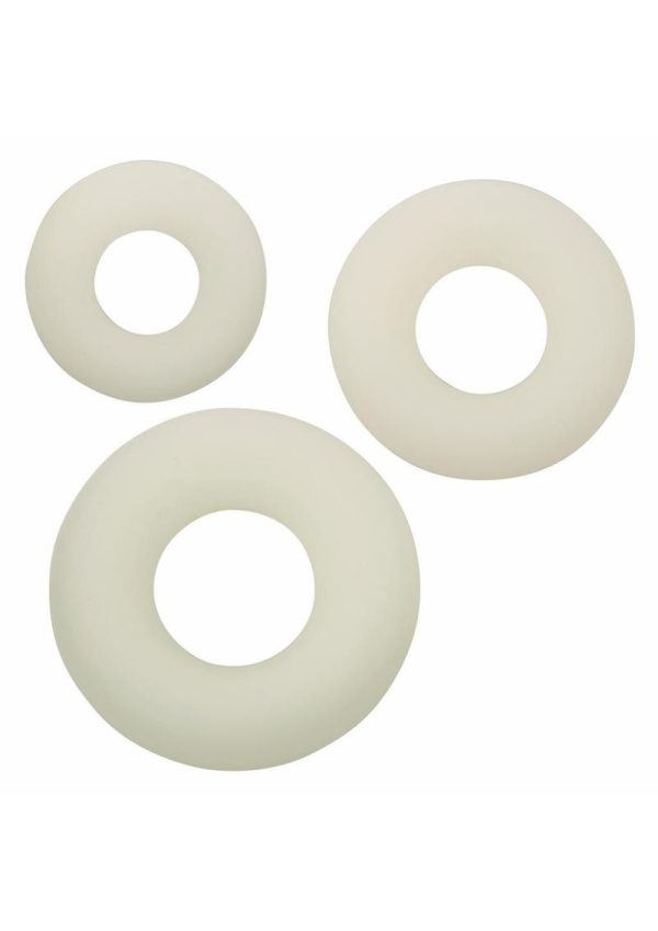 Alpha Glow in the Dark Liquid Silicone 3 Ring Set - White