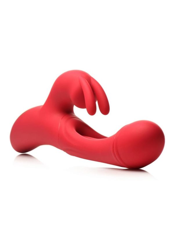 Inmi Rabbit Flick Flicking Silicone Rabbit Vibrator - Red