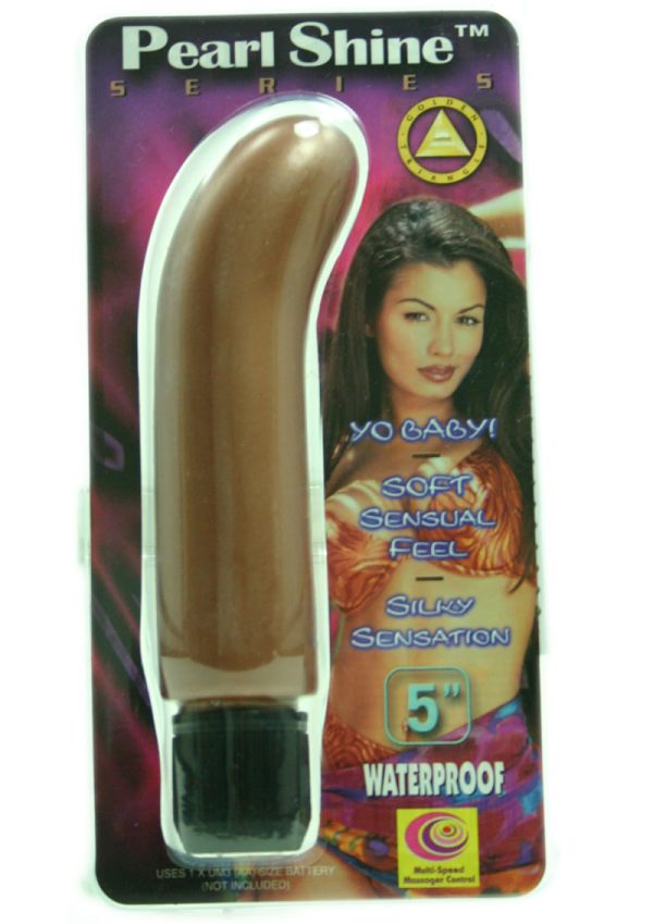 Pearl Shine G-Spot Vibrator 5in - Chocolate