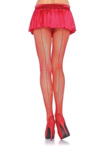 Leg Avenue Fishnet with Back Seam Pantyhose - O/S - Red