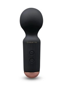 Coquette The Small Wonder Rechargeable Silicone Mini Wand - Black/Gold