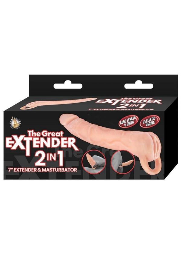 The Great Extender 2 In 1 Extender and Masturbator 7in - Vanilla