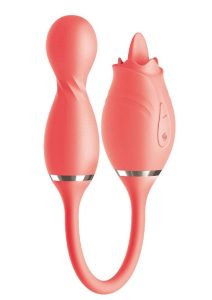 Blaze Exciter Rechargeable Silicone Dual Stimulating Vibrator - Coral