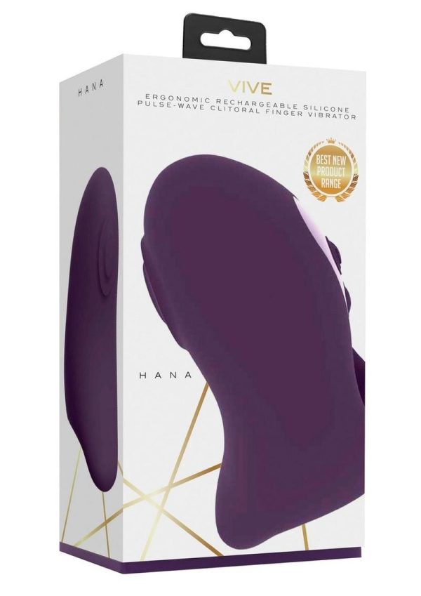 Vive Hana Rechargeable Silicone Pulse Wave Finger Vibrator - Purple