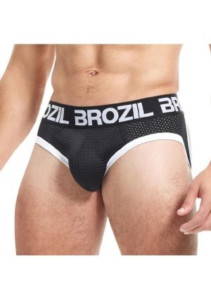 Brozil Ultra Sports Mesh Bulge Brief - Large/XLarge - Black