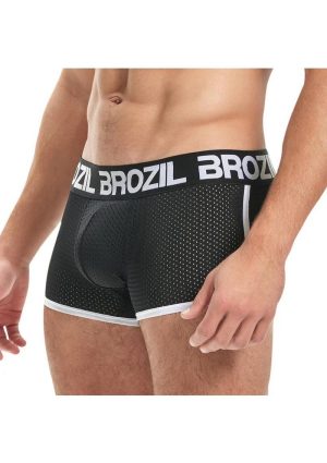 Brozil Ultra Glute and Bulge Enhancing Mesh Trunk - Large/XLarge - Black