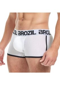 Brozil Ultra Glute and Bulge Enhancing Mesh Trunk - Large/XLarge - White