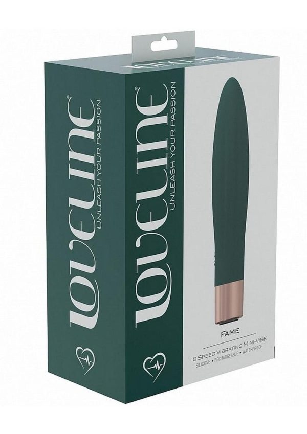 LoveLine Fame Silicone Rechargeable 10 Speed Mini Vibrator - Forest Green