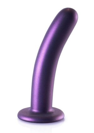 Ouch! Smooth G-Spot Silicone Dildo 6in - Metallic Purple