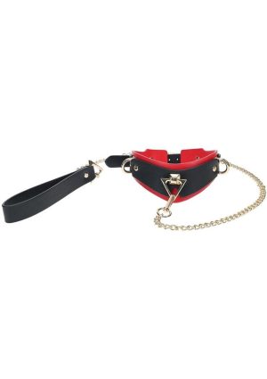 Ouch! Milan Collection Collar with Leash - Black/Red