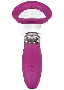 Pumped Delightful Automatic 5 Speed Silicone Rechargeable Vulva Clitoral Nipple and Breast Pump - Pink