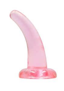 RealRock Crystal Clear Non Realistic Dildo with Suction Cup 4.7in - Pink