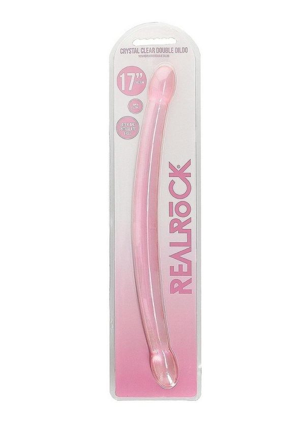 RealRock Crystal Clear Non Realistic Double Dildo 17in - Pink