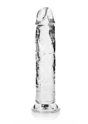 RealRock Crystal Clear Straight No Balls Dildo 10in - Clear