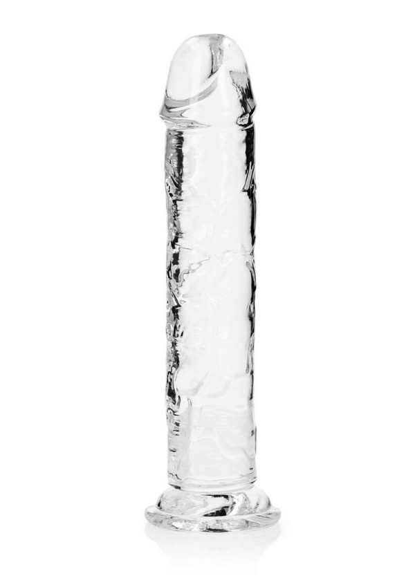 RealRock Crystal Clear Straight No Balls Dildo 11in - Clear