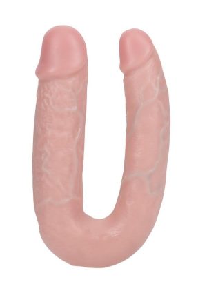 RealRock Ultra Realistic Skin U Shaped Double Dildo 5in - Vanilla