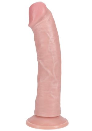 RealRock Vibrating and Rotating Cock Regular Curved 8in - Vanilla