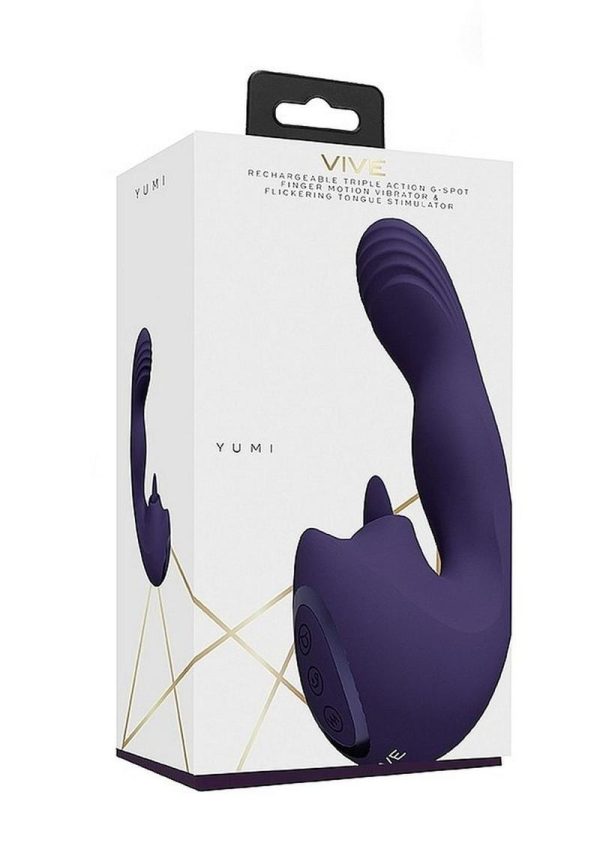 Vive YUMI Rechargeable Silicone Triple Motor G-Spot Finger Motion Vibrator - Purple