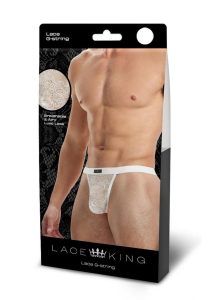 Lace King Lace G-String - Small/Medium - White