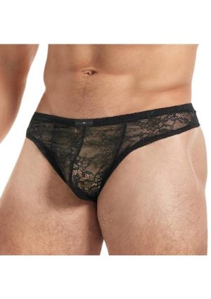 Lace King Lace Thong - Large/XLarge - Black