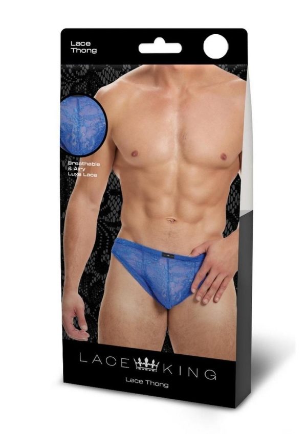 Lace King Lace Thong - Medlum/Large - Blue