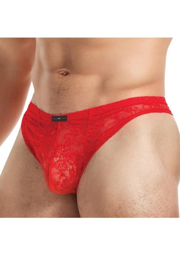 Lace King Lace Thong - Large/XLarge - Red