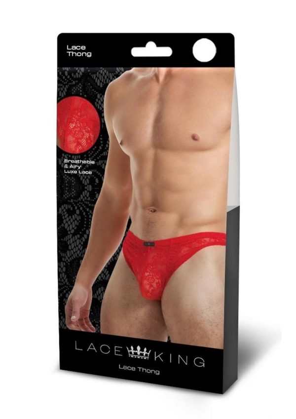 Lace King Lace Thong - Medlum/Large - Red