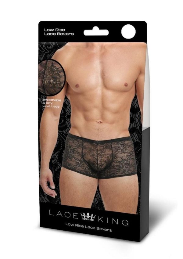 Lace King Lace Boxers - Small/Medium - Black