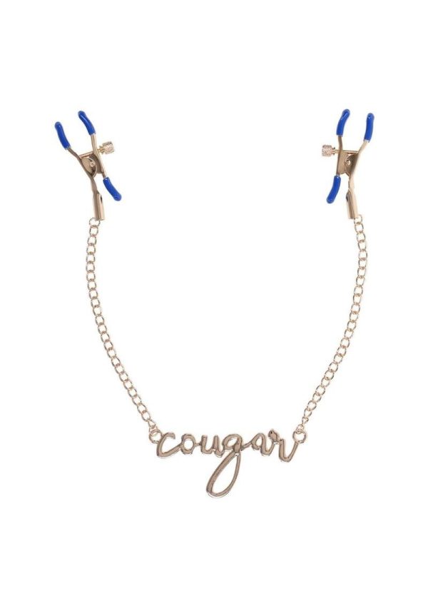 Sex and Mischief Cougar Nipple Clamps - Navy/Gold