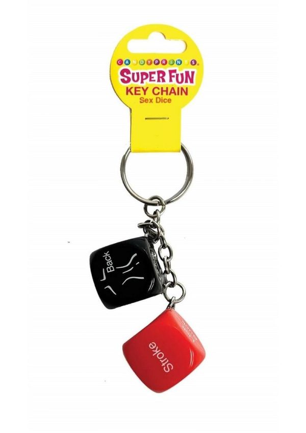 Super Fun Key Chain Sex Dice - Red/Black