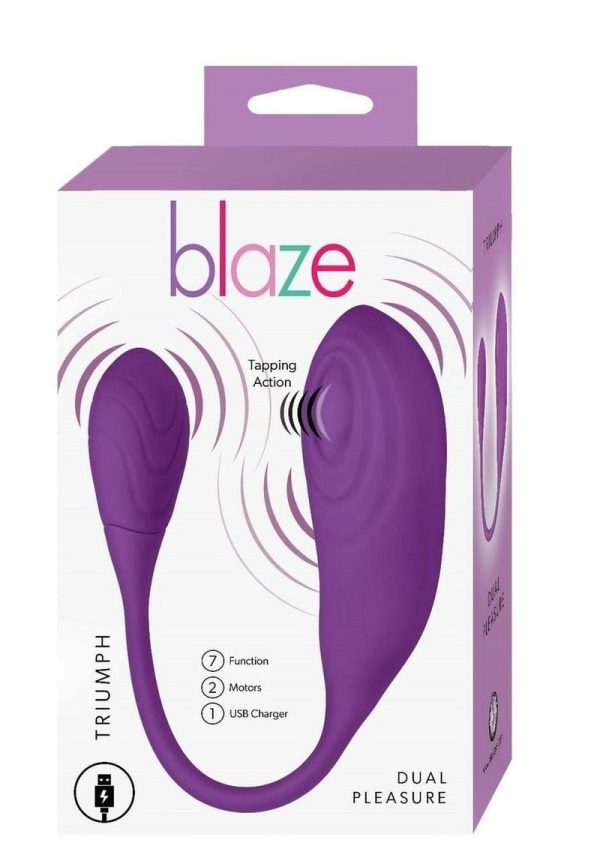 Blaze Triumph Rechargeable Silicone Dual Vibrator - Purple