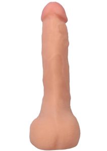 The Realistic Cock with Balls Ultraskyn Squirting with Removable Vac-U-Lock Suction Cup 9.5in - Vanilla