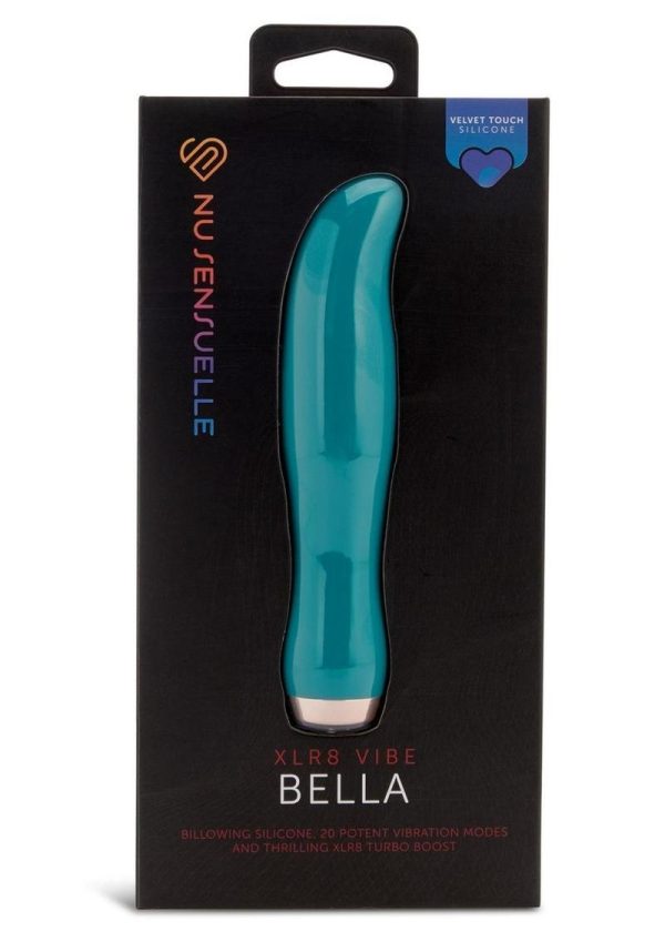 Nu Sensuelle Bella Velvet Touch with Turbo Rechargeable Silicone Vibrator - Green/Rose Gold