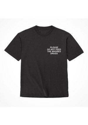 Assholes Live Forever Please Do Not Feed The Whore Drugs T-Shirt - XLarge - Black (Bulk)