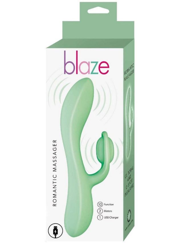 Blaze Romantic Rechargeable Silicone Vibrator - Aqua