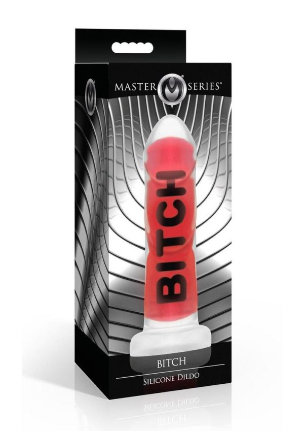 Master Series BITCH Silicone Dildo - Red/Black/Clear