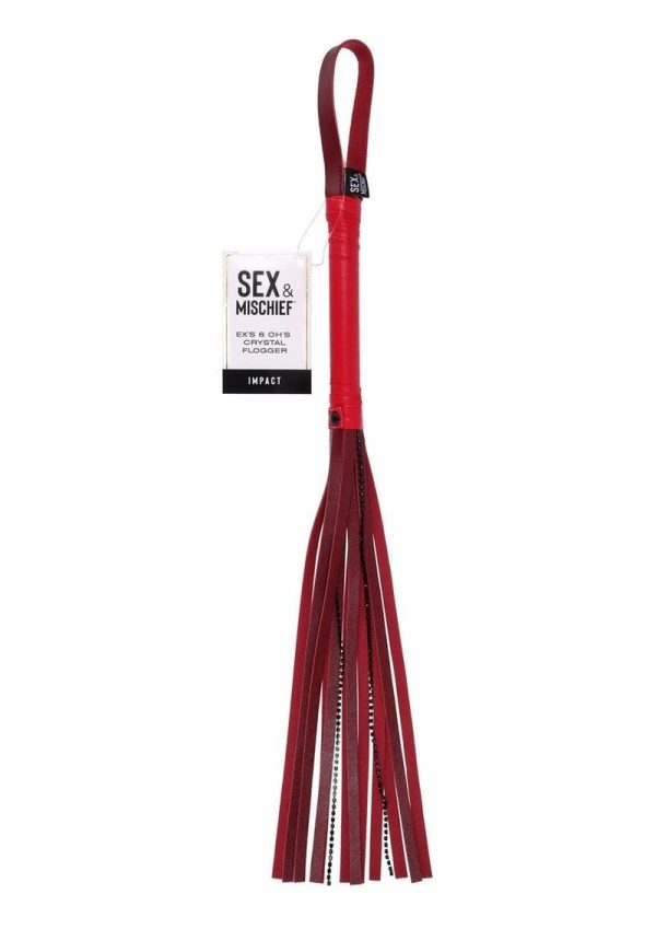 Sex and Mischief Ex`s andamp; Oh`s Crystal Flogger - Red/Black