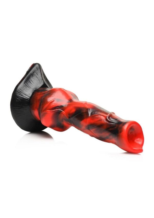 Creature Cocks Vibra Beast Vibrating Silicone Dildo - Red/Black